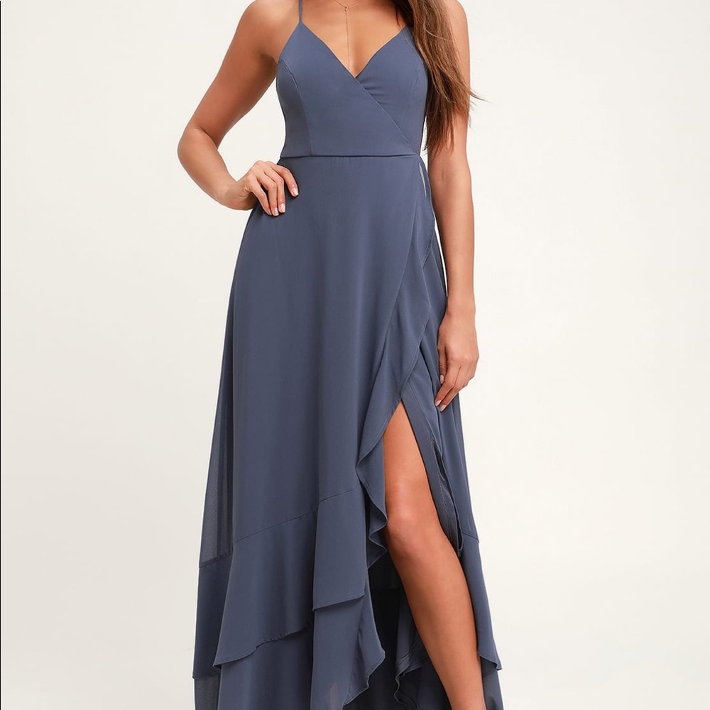 Lulus bridesmaid high low maxi dress